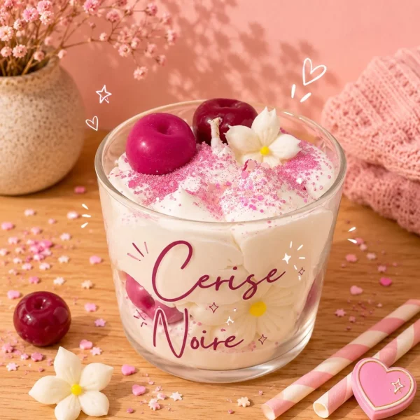bougie-parfumée-cerise-noire-douce-flamme bougie gourmande cerise