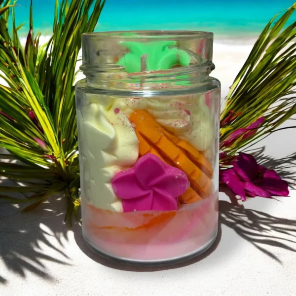 fruits-tropicaux-bougie-parfumée-douce-flamme